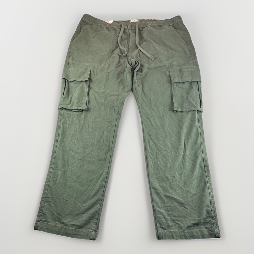 Mutual Weave the Pull On Cargo Pants Mens 3XLT Green Relaxed Taper Stretch NEW